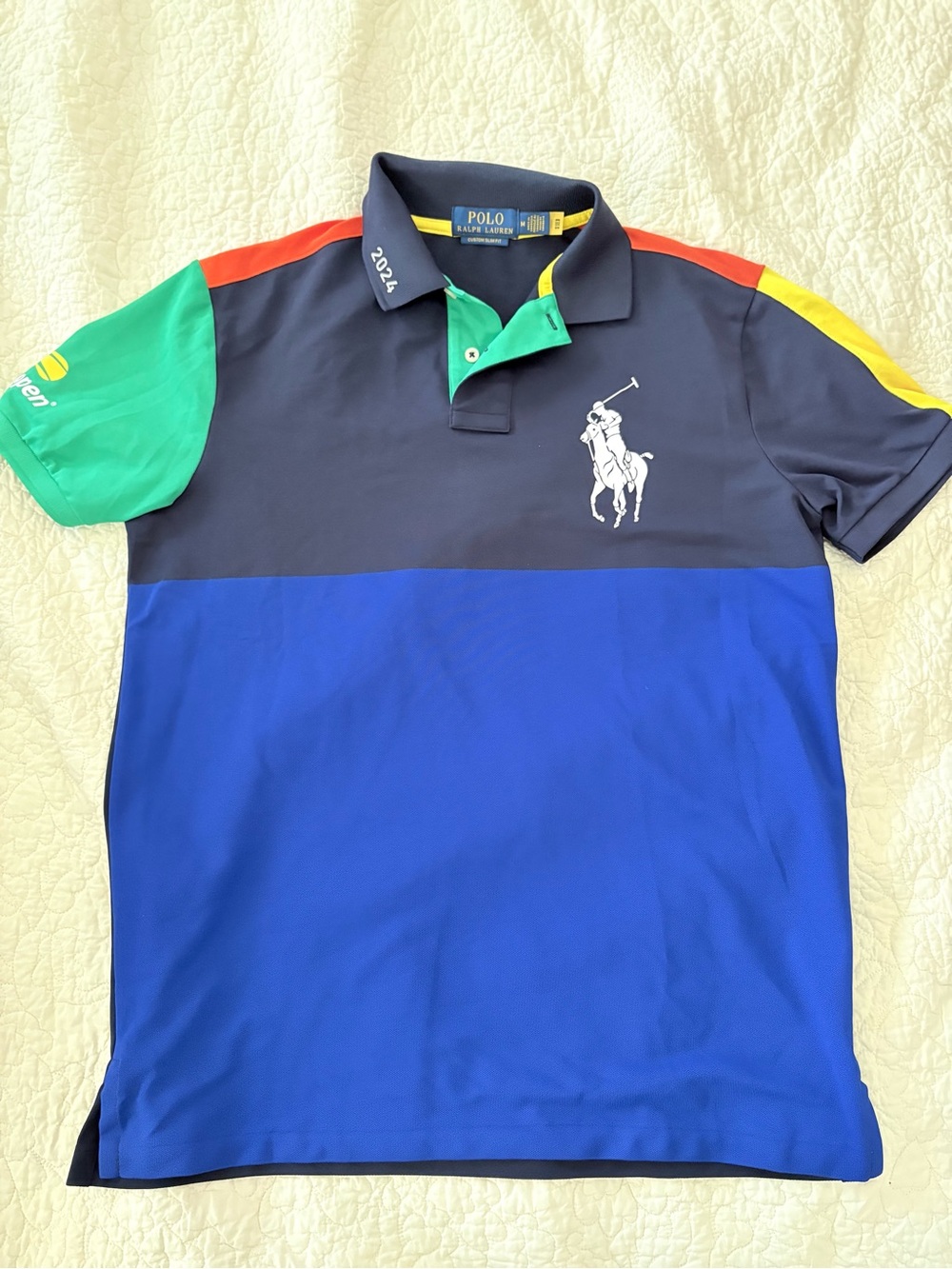 Polo Ralph Lauren 2024 US Open Colorblock Big Pony Polo Shirt M